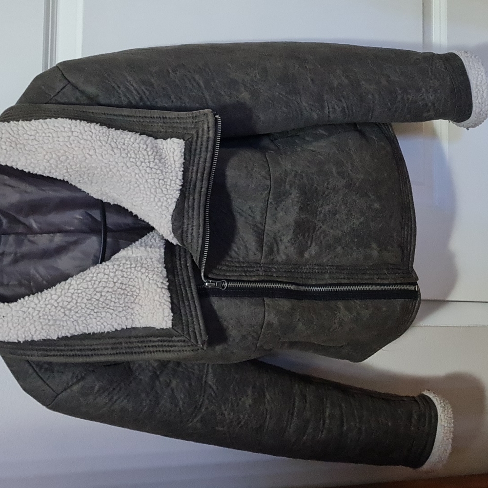 Leather look jacket in brown colour size 12 - Picture 5 of 5